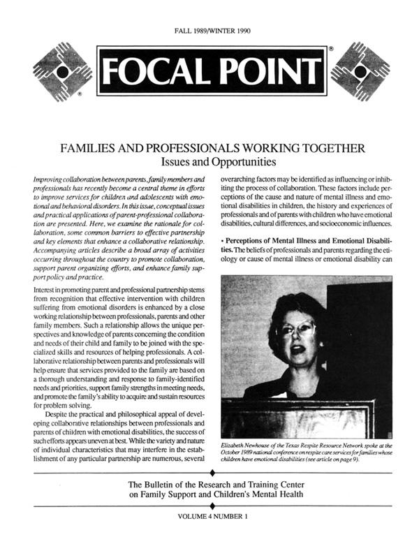 Fall 1989/Winter 1990 Focal Point cover