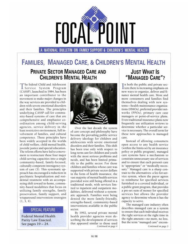 Fall 1996 Focal Point cover