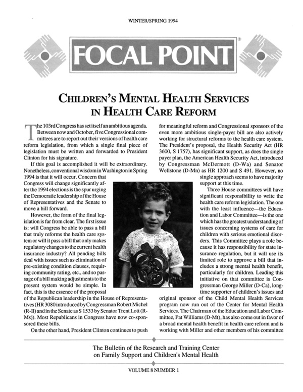 Winter/Spring 1994 Focal Point cover