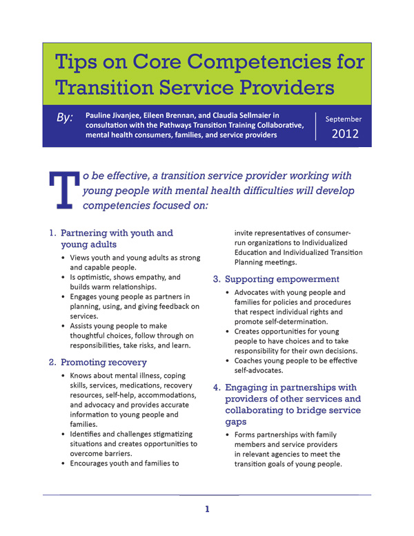 Tips on Core Competencies for Transition Service Providers
