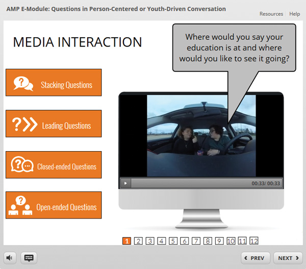 AMP E-Module: Questions in Person-Centered and Youth-Driven Conversation