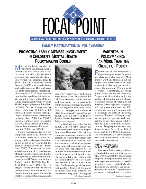 Fall 1998 Focal Point cover