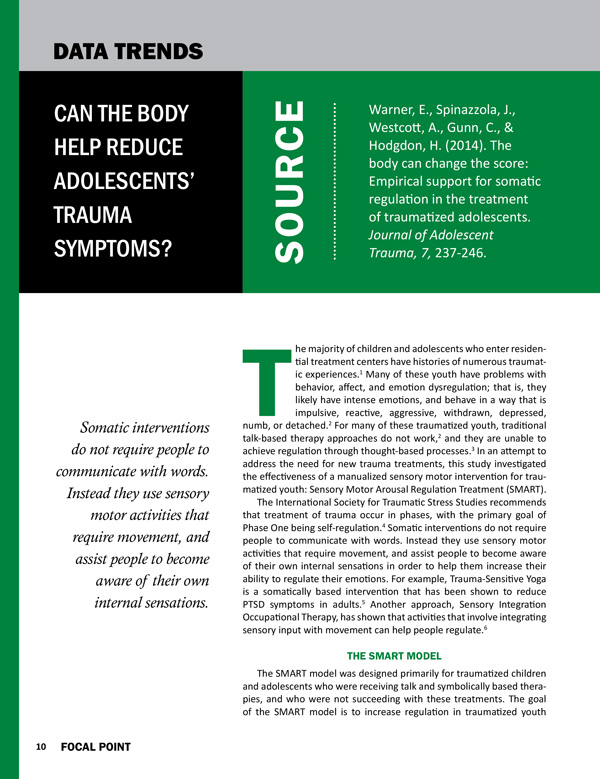 Data Trends: Can the Body Help Reduce Adolescents' Trauma Symptoms?