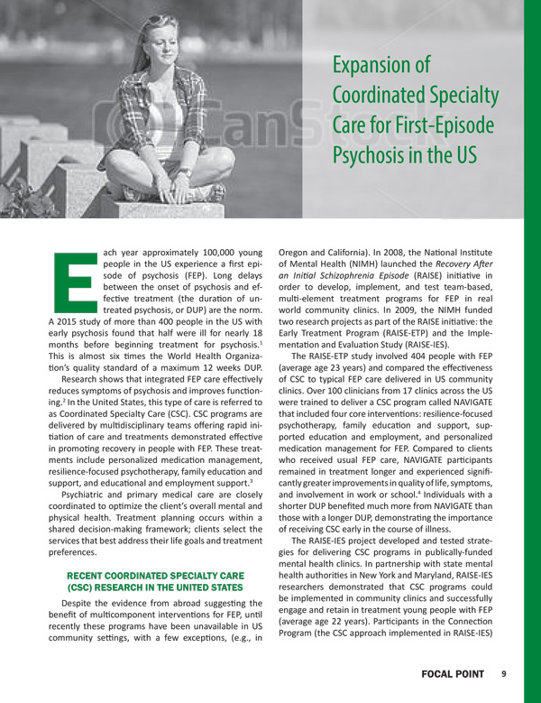Expansion of Coordinated Specialty Care for First-Episode Psychosis in the US
