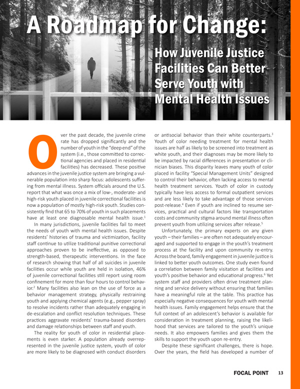 A Roadmap for Change: How Juvenile Justice Facilities Can Better Serve Youth with Mental Health Issues