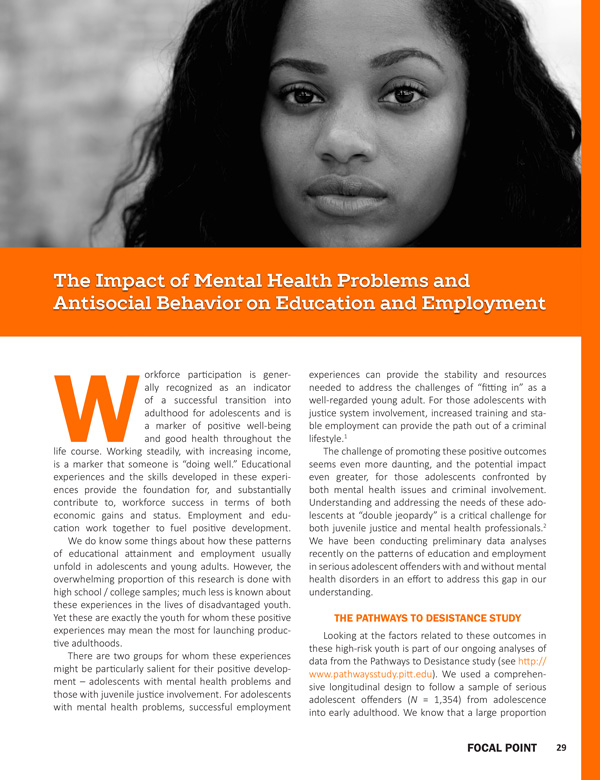 The Impact of Mental Health Problems and Antisocial Behavior on Education and Employment