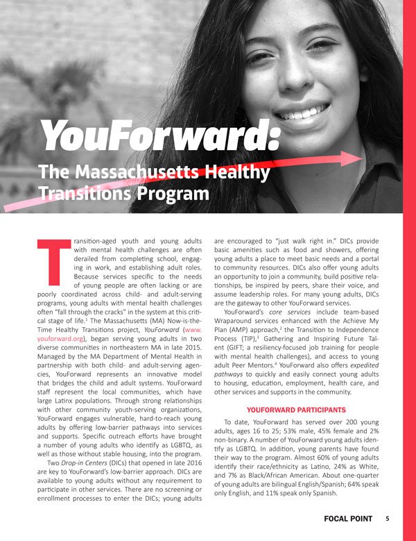 YouForward: The Massachusetts Healthy Transitions Program