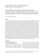 'Using Remote Training and Coaching To Build Providers’ Skills...' manuscript [enable images to see]